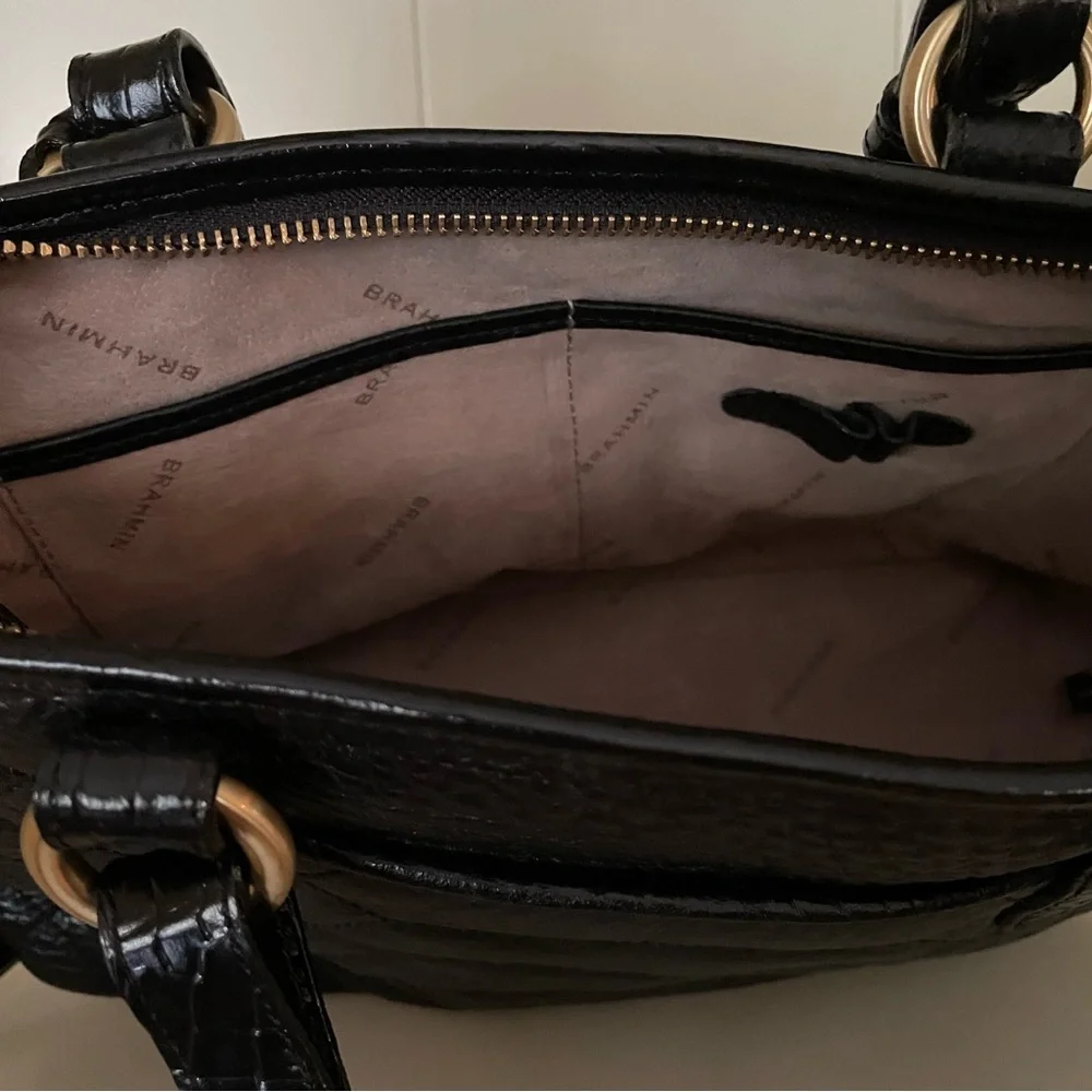 BRAHMIN BLACK MINI ASHER HEMLOCK MELBOURNE BAG - Picture 10 of 15